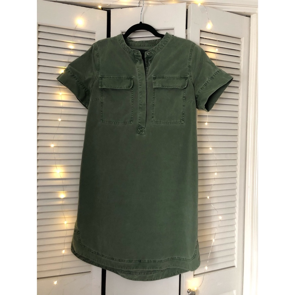J Crew Cargo Army Green Short Sleeve Dress Size 8